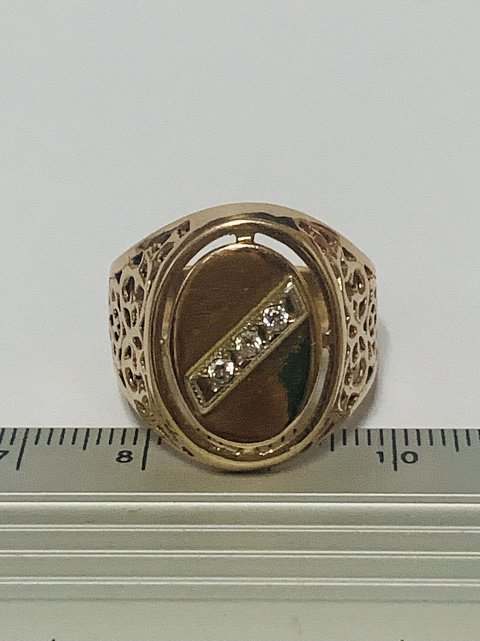 Перстень з червоного та білого золота з цирконієм (33251569) 1