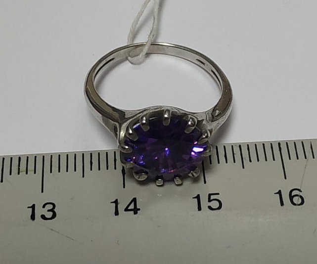 Серебряное кольцо с цирконием (30569835) 3