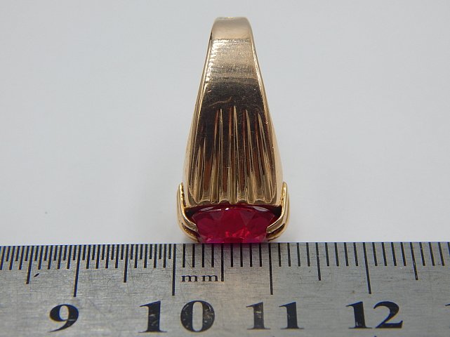Кольцо из красного золота с корундом (28816042)  8
