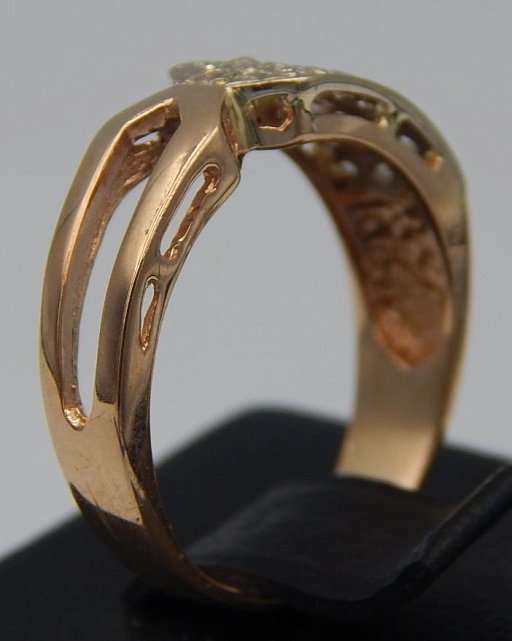 Кольцо из красного и белого золота с цирконием (28199776) 2