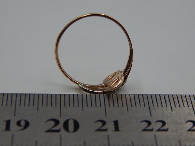 Кольцо из красного и белого золота с цирконием (33668531)  4