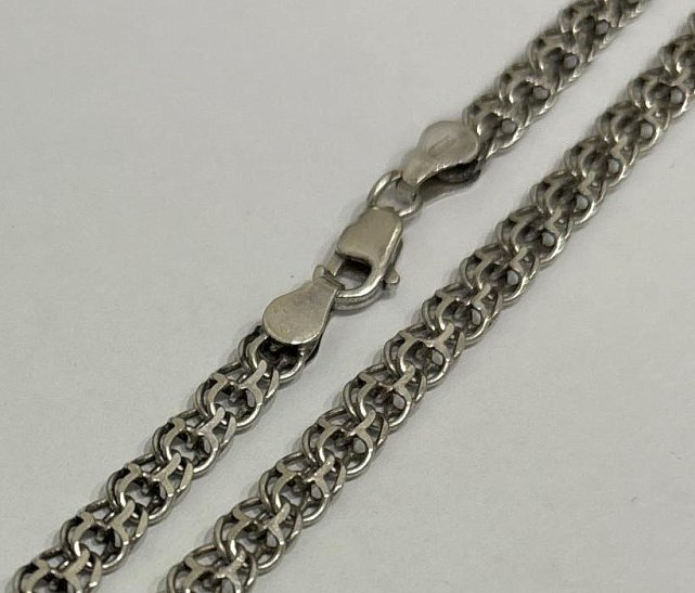 Серебряная цепь с плетением Бисмарк (33336252) 0