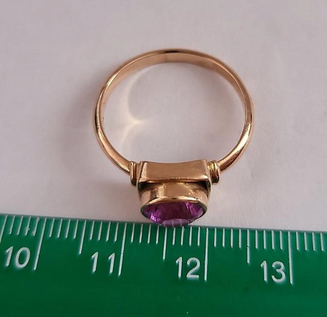Кольцо из красного золота с корундом (28621296) 4