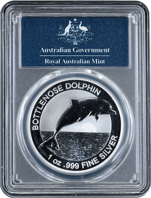 Серебряная монета 1oz Бутылконосый Дельфин 1 доллар 2019 Австралия (29127454) 0