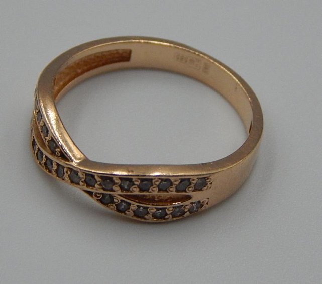 Кольцо из красного золота с цирконием (31944739) 3