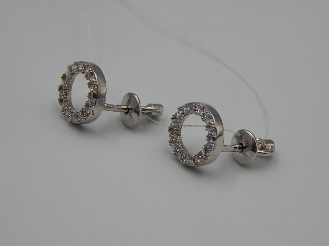 Серебряные серьги с цирконием (33033034) 4