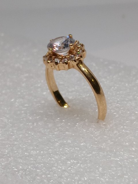 Кольцо из красного золота с цирконием (33687356) 3