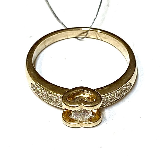 Кольцо из красного золота с цирконием (32871305) 3
