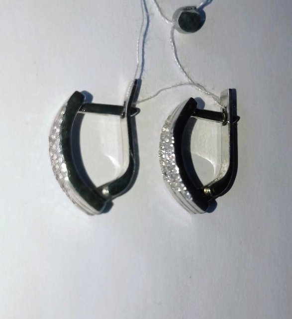 Срібні сережки з цирконієм (32999409) 1