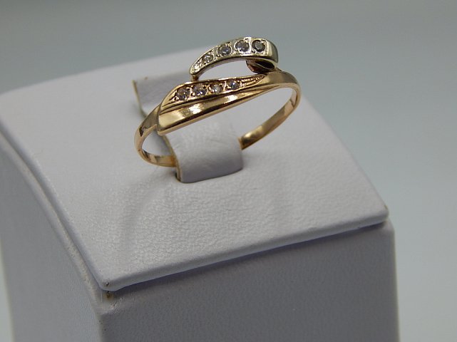 Кольцо из красного золота с цирконием (31559280) 3