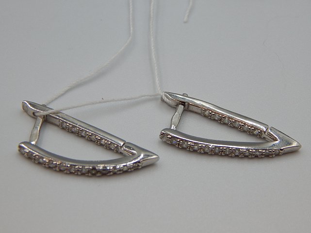Серебряные серьги с цирконием (30500926) 2