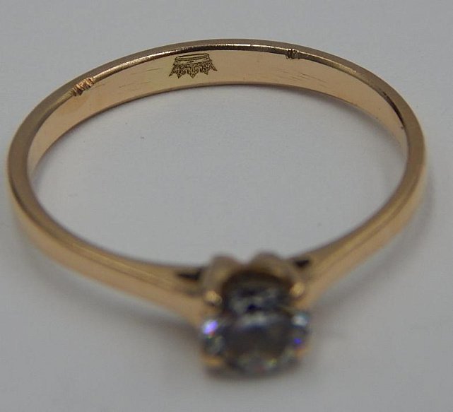 Кольцо из красного золота с цирконием (30837897) 4