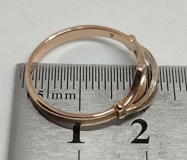 Кольцо из красного и белого золота с бриллиантом (-ми) (29786495) 1