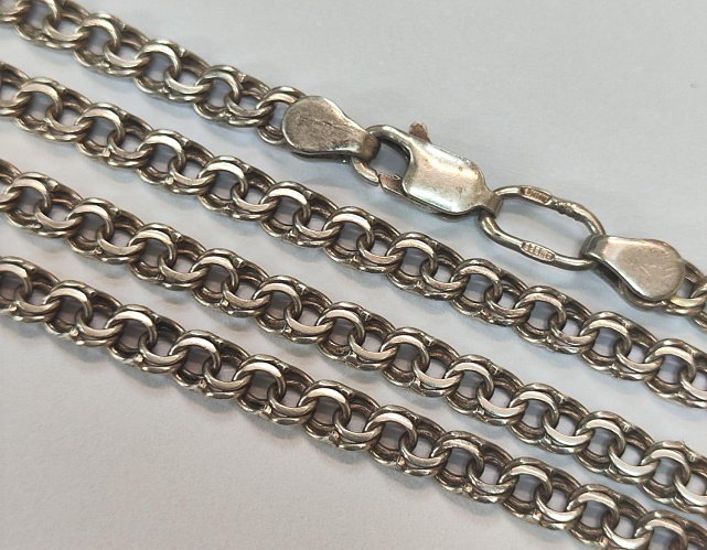 Серебряная цепь с плетением Бисмарк (33581716) 1
