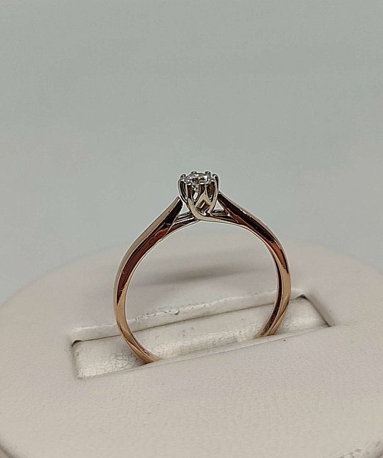 Кольцо из красного и белого золота с бриллиантом (-ми) (33735020) 5