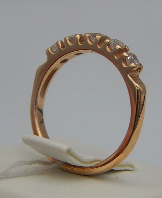 Кольцо из красного золота с цирконием (30956900)  3