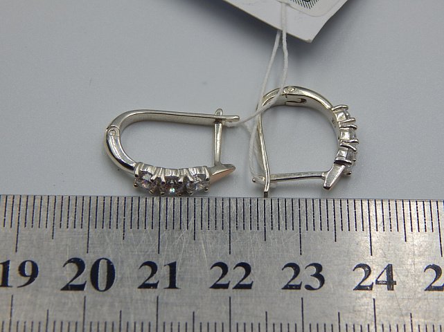 Срібні сережки з позолотою та цирконієм (31625556) 6