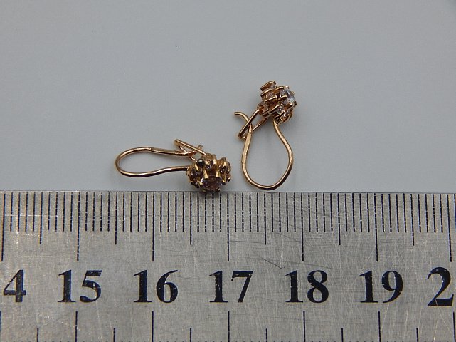 Сережки з червоного золота з цирконієм (33717157) 4