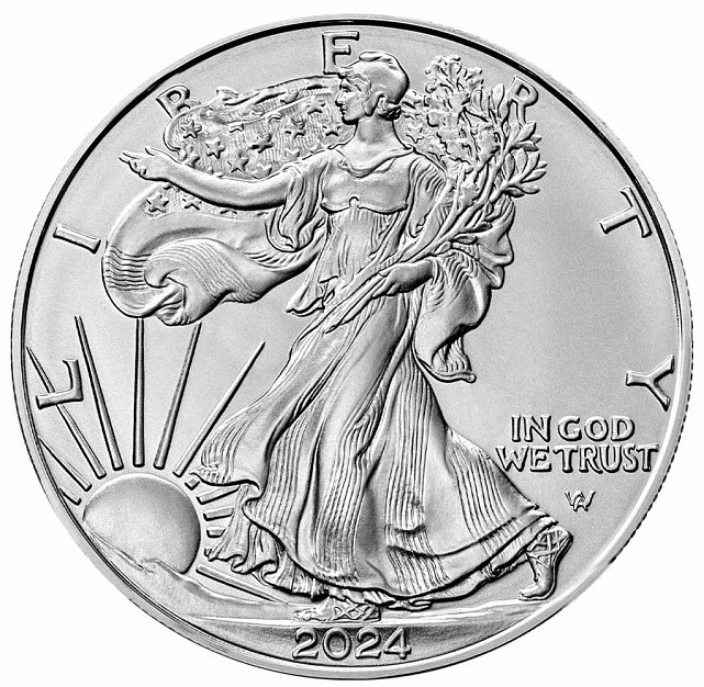 Серебряная монета 1oz Американский Орел 1 доллар 2024 США (NGC MS69) (33335220) 0