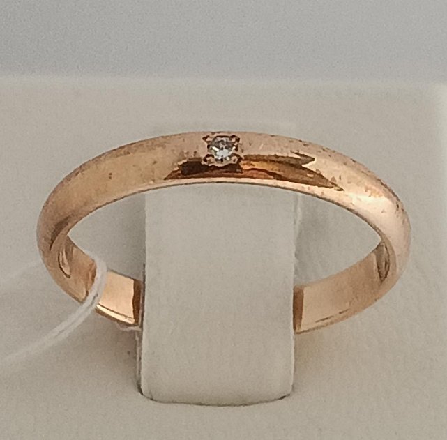 Обручальное кольцо из красного золота с бриллиантом (-ми) (33716823) 0