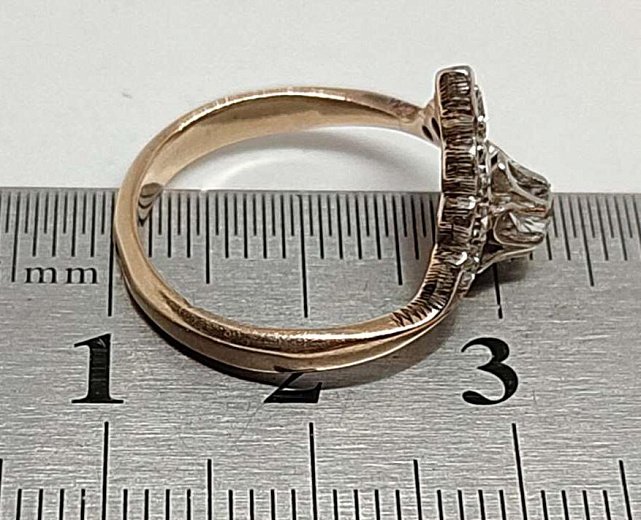 Кольцо из красного и белого золота с бриллиантом (-ми) (31529819) 8