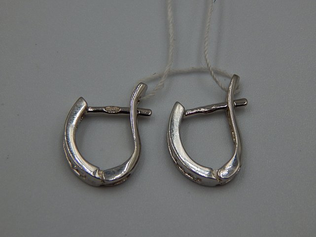 Серебряные серьги с цирконием (30500255) 1