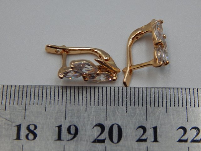 Серьги из красного золота с цирконием (30956935) 4