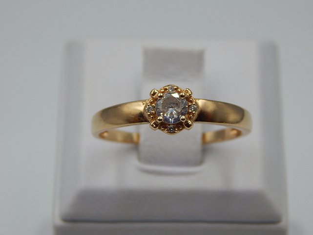 Кольцо из красного золота с цирконием (32376313)  1