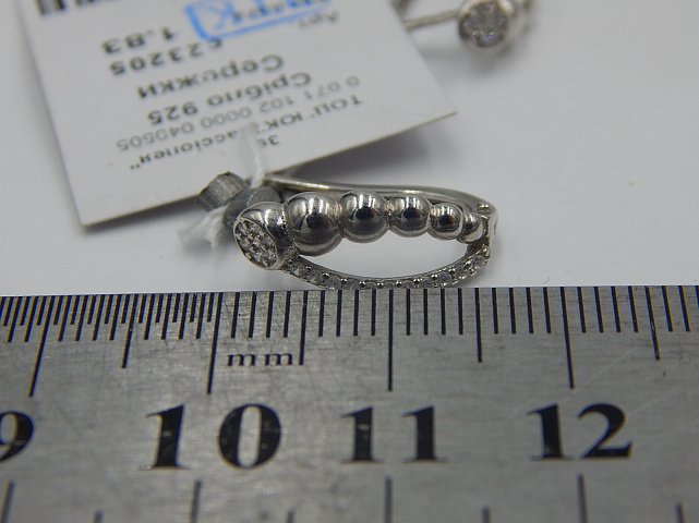 Срібні сережки з цирконієм (30871078) 6