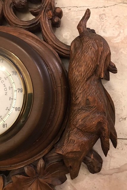 Старинный барометр «Трофеи охотника» (дерево) ХХ век (31319710) 5