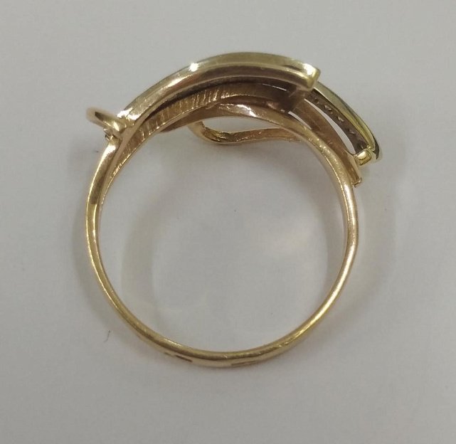 Кольцо из красного и белого золота с цирконием (31808761)  3