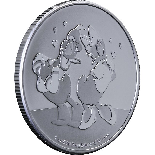 Серебряная монета 1oz Дональд и Дейзи Дак 2 доллара 2021 Ниуэ (29127860) 2
