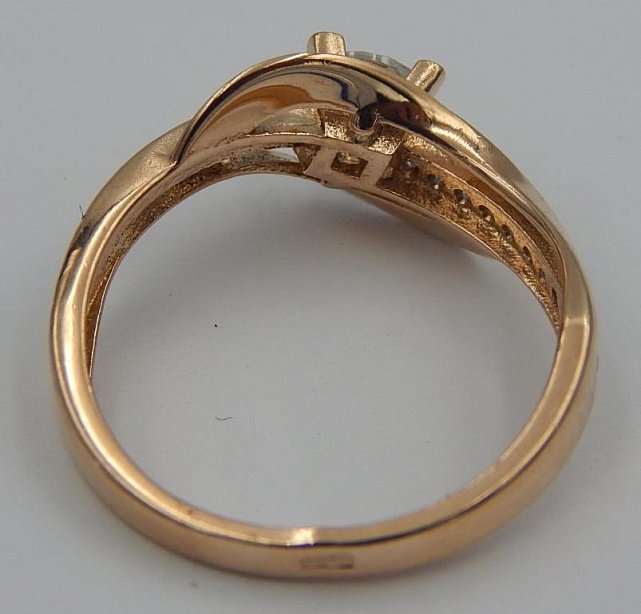 Кольцо из красного золота с цирконием (29867249)  4