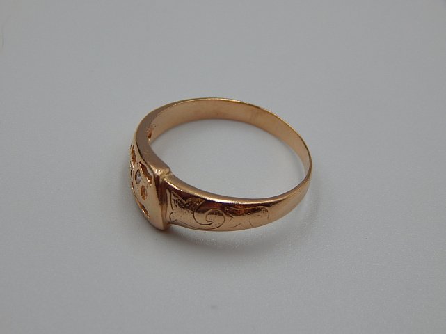 Кольцо из красного золота с цирконием (31589522) 5