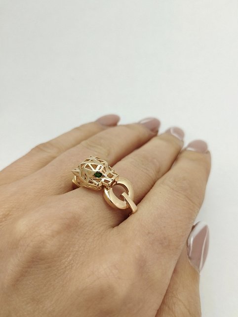 Кольцо из красного золота с цирконием (33747150) 4