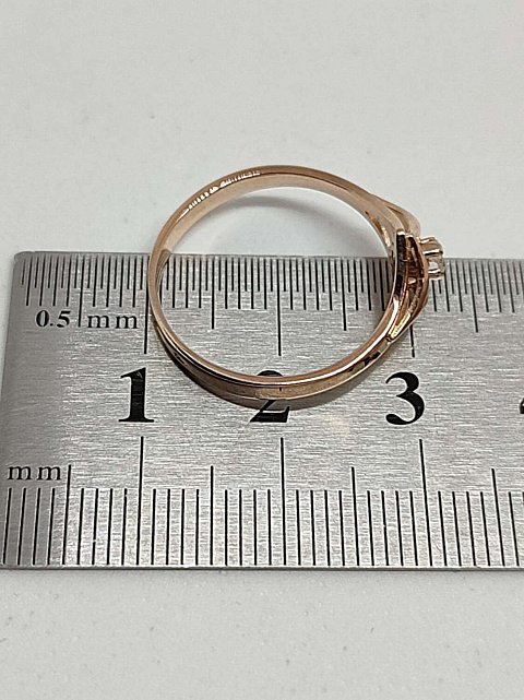Кольцо из красного золота с бриллиантом (-ми) (30660128) 4