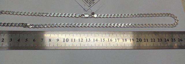 Срібний ланцюг з плетінням панцирне (33480937) 2