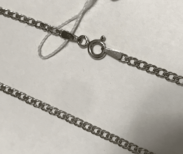 Серебряная цепь с плетением Двойной ромб (32212578) 0