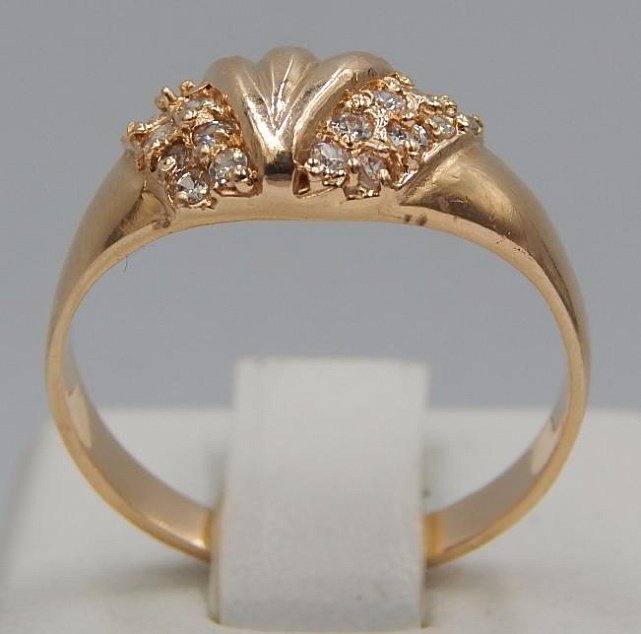 Кольцо из красного золота с цирконием (29879751) 1
