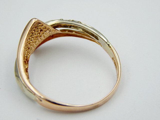 Кольцо из красного и белого золота с цирконием (33677647) 5