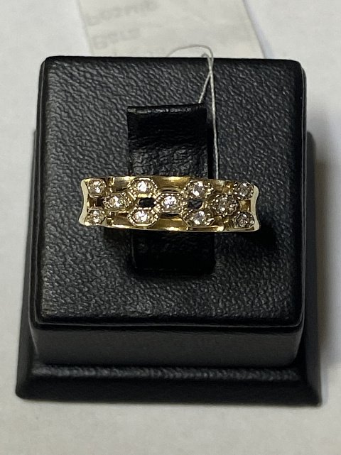 Кольцо из желтого золота с цирконием (33198107) 1