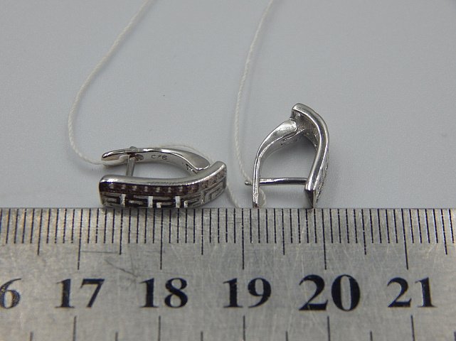 Серебряные серьги с цирконием (31265470) 3