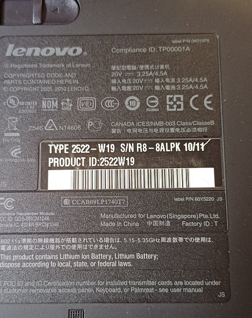 Ноутбук Lenovo ThinkPad T410 2522W19 (Intel Core i5-M520/5Gb/HDD160Gb) (33639873) 1