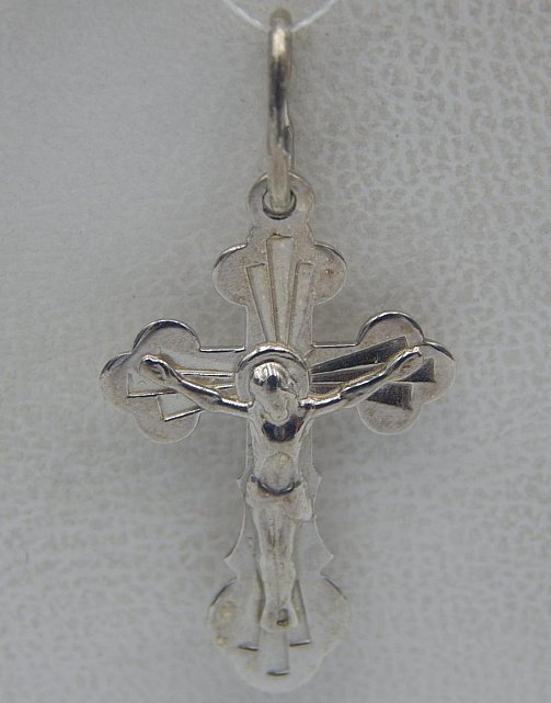 Срібний підвіс-хрест (32422401) 0