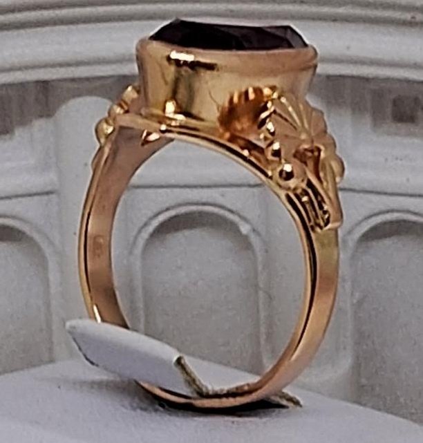 Кольцо из красного золота с корундом (33105993) 1