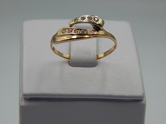 Кольцо из красного золота с цирконием (31559280) 1