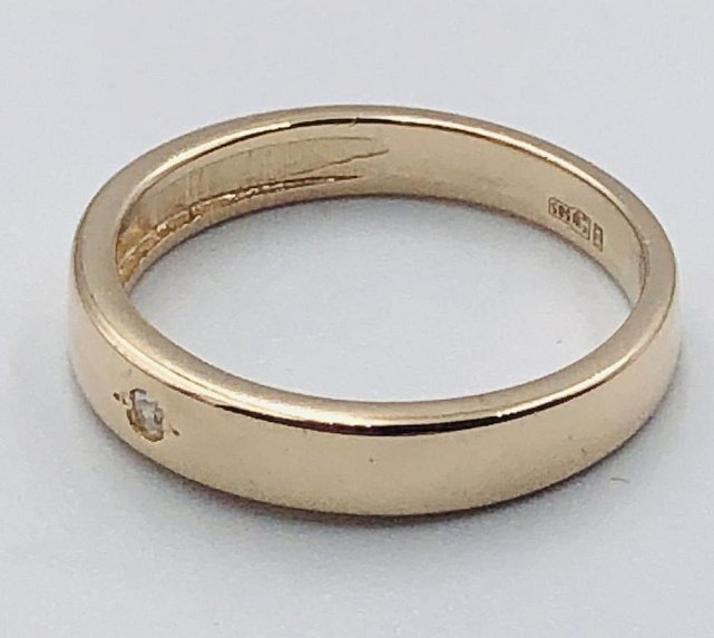 Обручальное кольцо из красного золота с бриллиантом (-ми) (33615758) 1