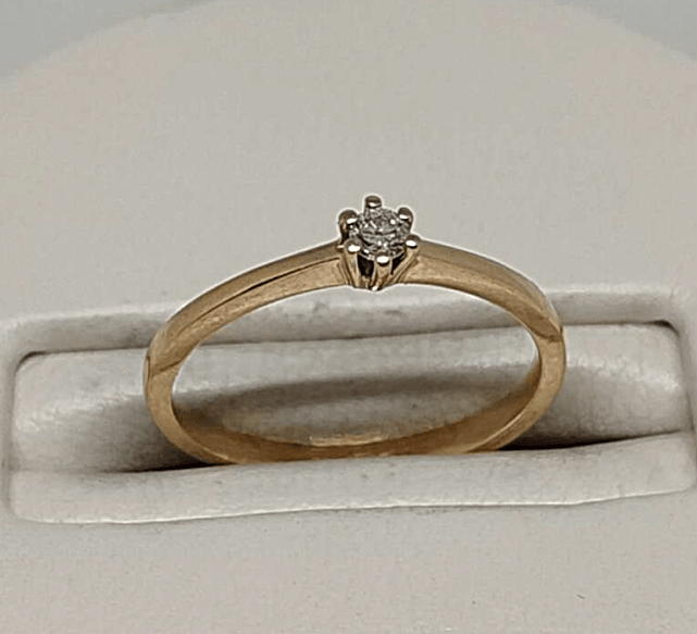 Кольцо из красного золота с бриллиантом (-ми) (33291878)  0