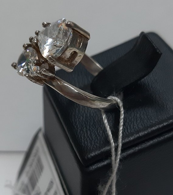 Серебряное кольцо с цирконием (30538418) 4