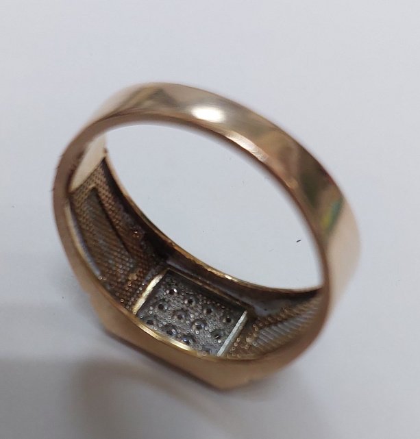 Перстень з червоного та білого золота з цирконієм (32956696) 6